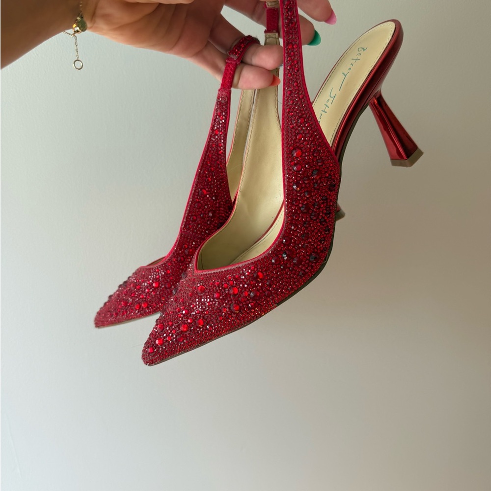 Betsey Johnson Clark Heels Red, Worn Once